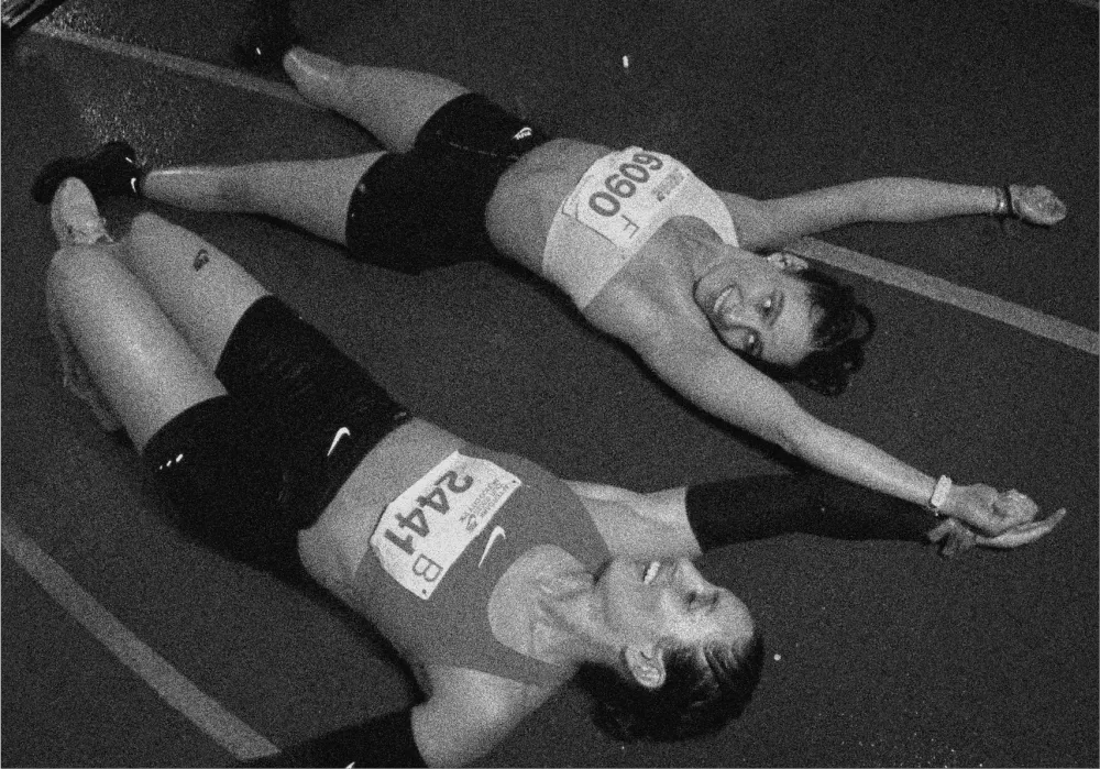 Runner recovering after training