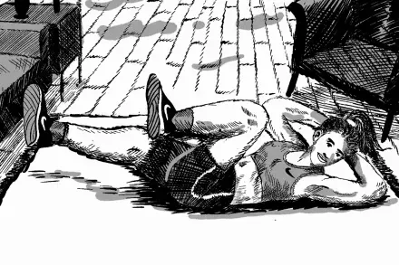 Illustration of a runner doing a core exercise on the floor