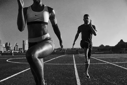 Runner warming up before a run