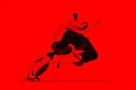 Illustration of a runner drinking water